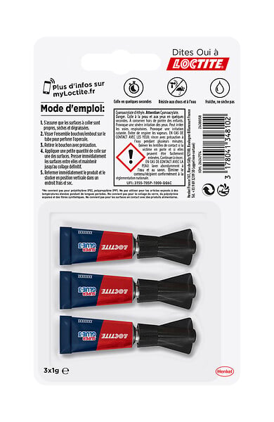 LOCTITE - Colle cyanoacrylate Superglue-3 - Lot de 3 - large