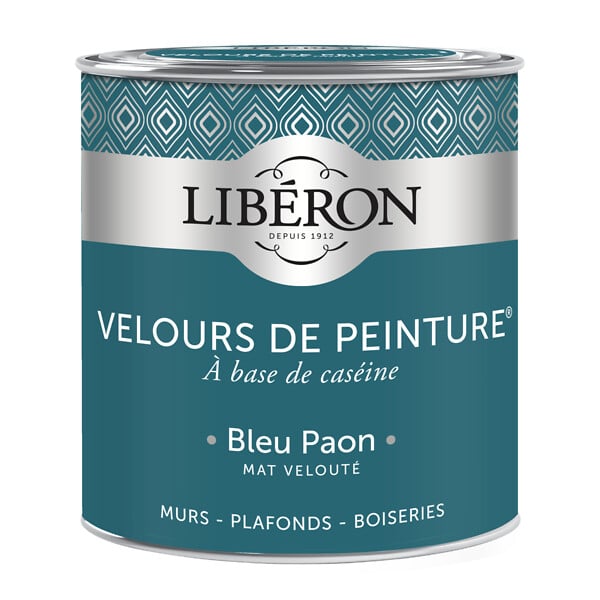 LIBERON - Velours de peinture - Bleu paon - Mat - 0,5L - large