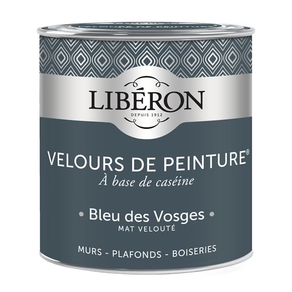 LIBERON - Peinture murale Velours de Peinture - Bleu des Vosges - 0,5L - large