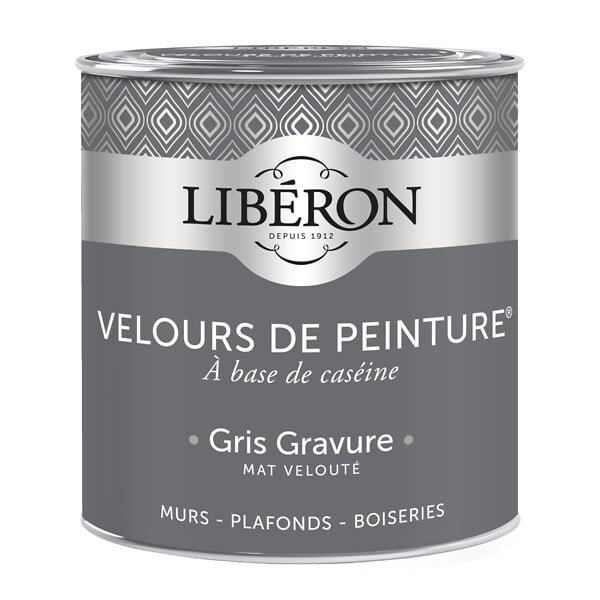 LIBERON - Peinture caséine Velours de Peinture Gris gravure 0,5L - large