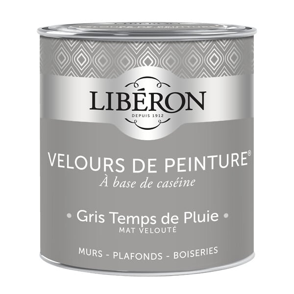 LIBERON - Velours de peinture - Gris temps de pluie - Mat - 0,5L - large