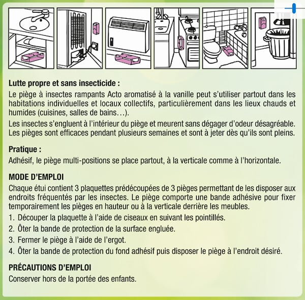 ACTO - Pièges à glu aromatisé vanille x9 - large