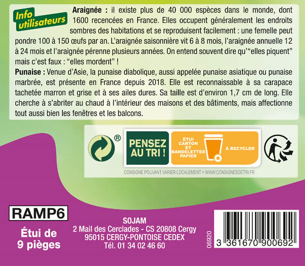 ACTO - Pièges à glu aromatisé vanille x9 - large