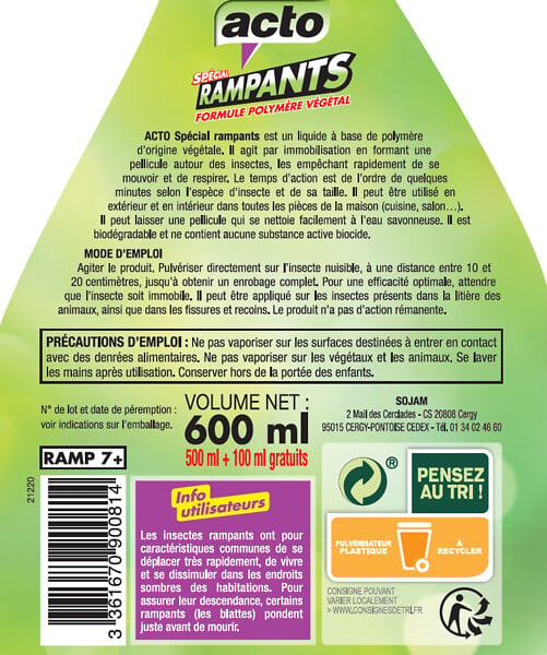 ACTO - Pulvérisateur spécial rampants 600ml - large