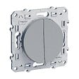 SCHNEIDER ELECTRIC - Double va-et-vient Aluminium Odace Argent 10A - vignette