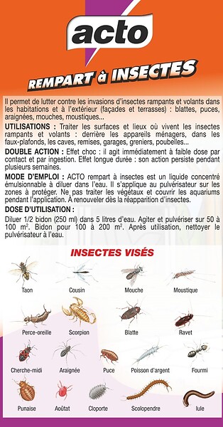 ACTO - Liquide concentré rampart à insectes 500gr - large