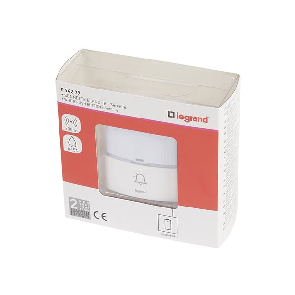 LEGRAND - Sonnette IP54 pour kit carillon Sérénité - blanc - large