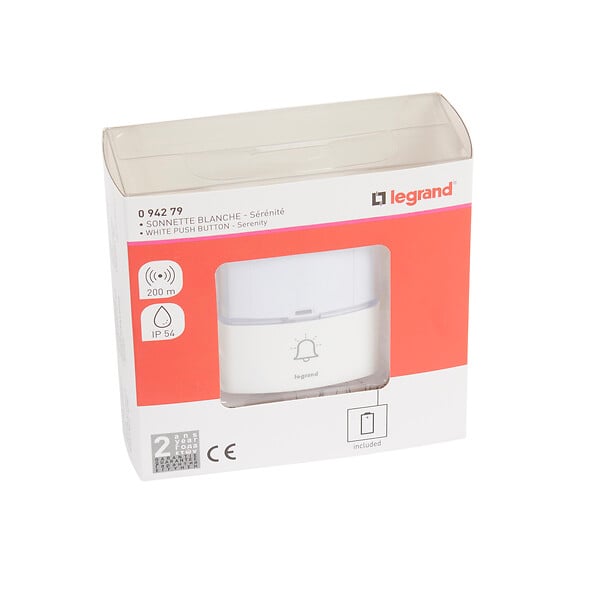 LEGRAND - Sonnette IP54 pour kit carillon Sérénité - blanc - large