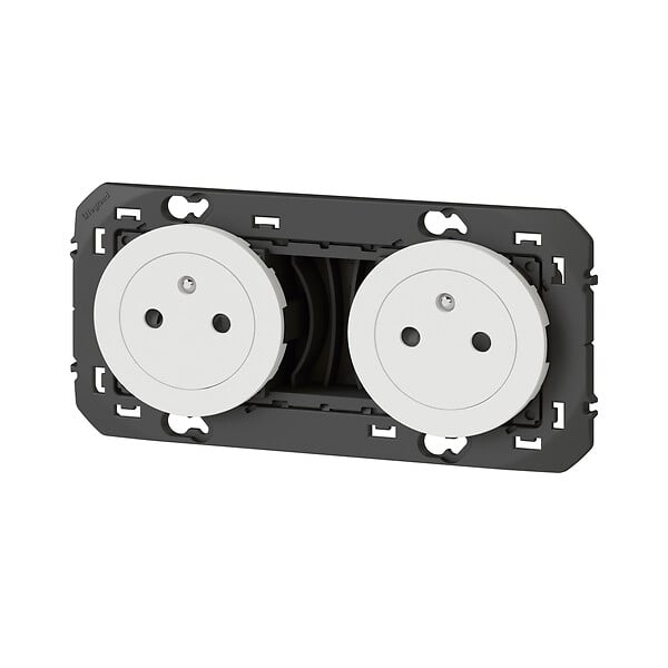 LEGRAND - Double prise 2P+T Surface Dooxie blanc 16A précâblée - large
