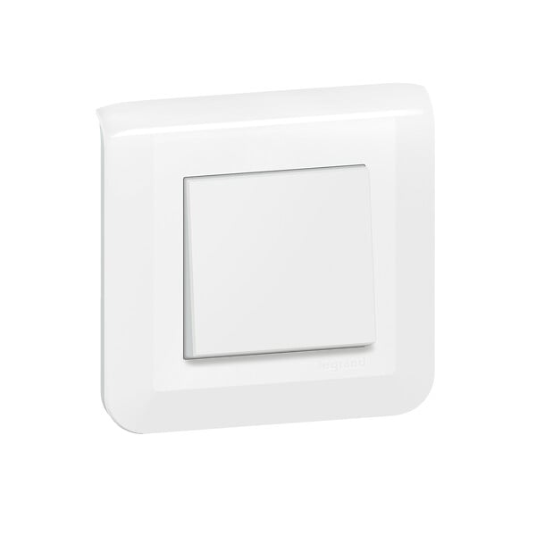 LEGRAND - Interrupteur va-et-vient Mosaic Blanc 10A avec plaque - large