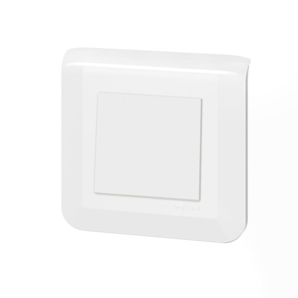 LEGRAND - Poussoir simple Mosaic 6A blanc complet avec plaque - large