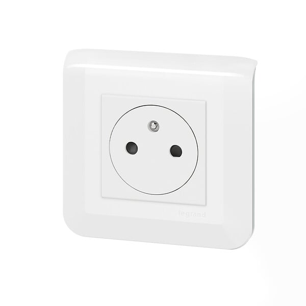 LEGRAND - Prise de courant Surface Mosaic blanc avec plaque - large