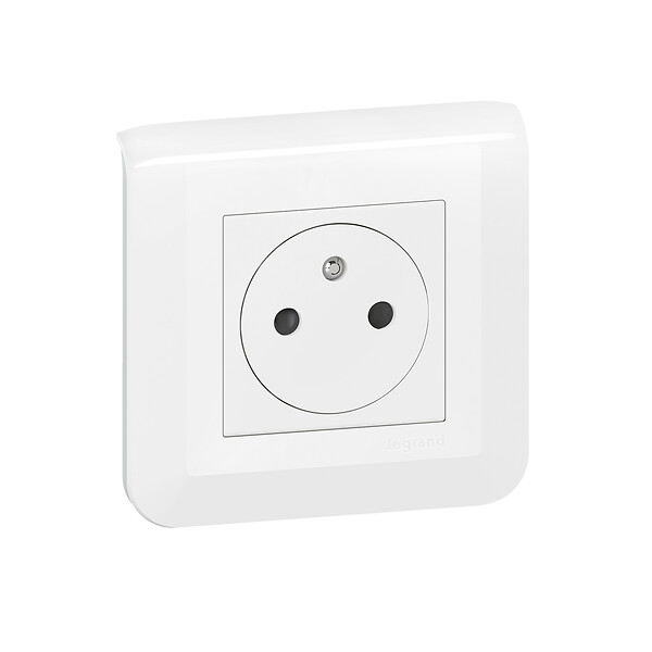 LEGRAND - Prise de courant Surface Mosaic blanc avec plaque - large