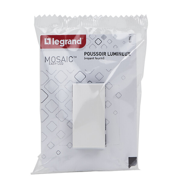 LEGRAND - Poussoir lumineux Mosaic Easy-Led - Blanc - 1 module - large