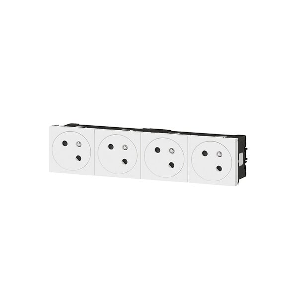 LEGRAND - Quadruple prise de courant Mosaic Link - Blanc - 8 modules - large