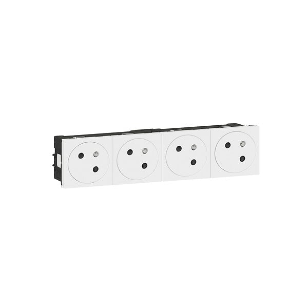 LEGRAND - Quadruple prise de courant Mosaic Link - Blanc - 8 modules - large