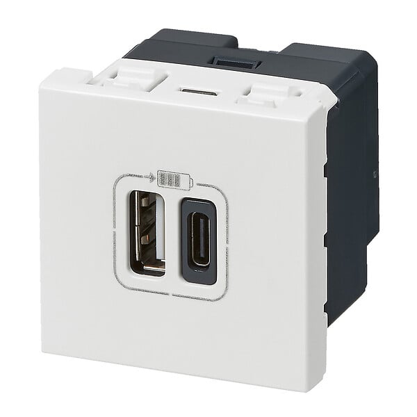 LEGRAND - Double chargeur USB Mosaic 2 modules - Blanc - 3A - large