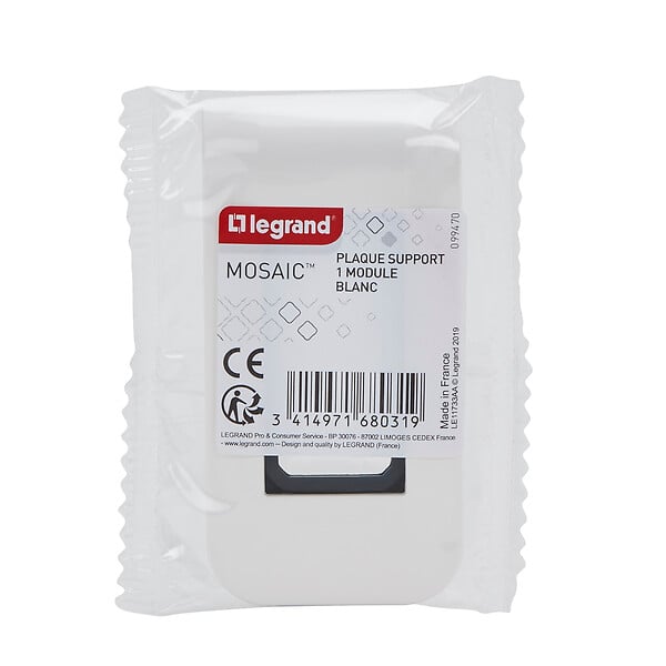 LEGRAND - Plaque de finition Mosaic - 1 module - Blanc brillant - large