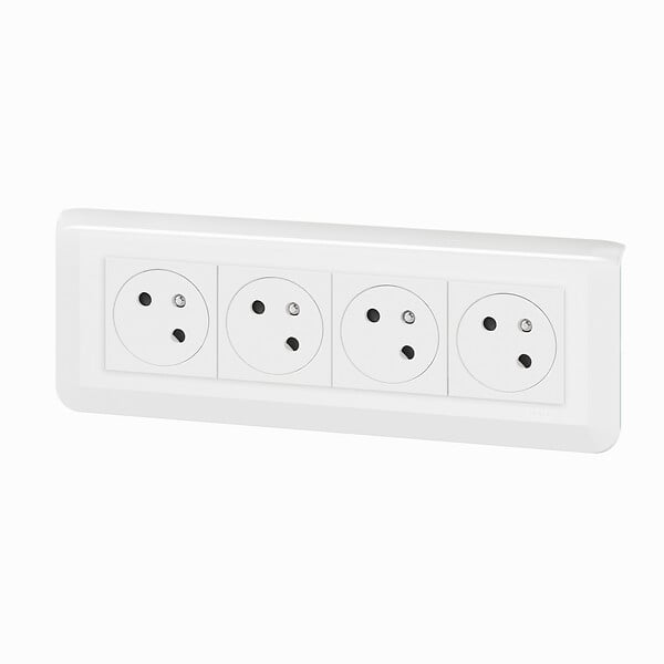 LEGRAND - Kit 4 prises 2P+T encastrables - Mosaic Link - Blanc - 16A - large