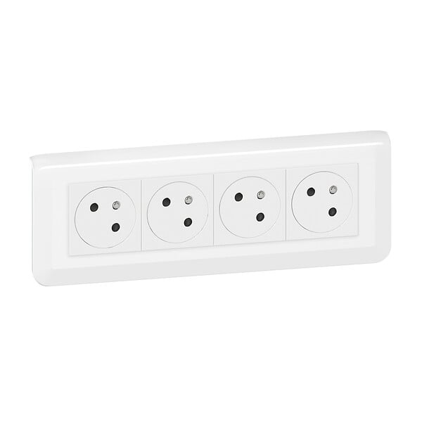 LEGRAND - Kit 4 prises 2P+T encastrables - Mosaic Link - Blanc - 16A - large
