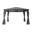 MODE DE VIE - Tonnelle de jardin autoportée Martika - Aluminium - Gris - l3xL3.6m - vignette