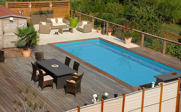 SUNBAY - Piscine bois rectangulaire EVORA 6,20m x 4,20m x H.1,33m LDD - large