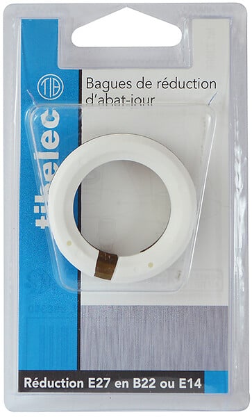 TIBELEC - Bagues abat-jour plastique - 2pces - Réduction E27/E14/B22 - large