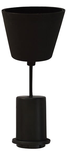 TIBELEC - Monture suspension plastique E27 60W maxi noir - large