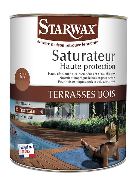 STARWAX - Saturateur pour terrasse bois - Teck - 2.5L - large