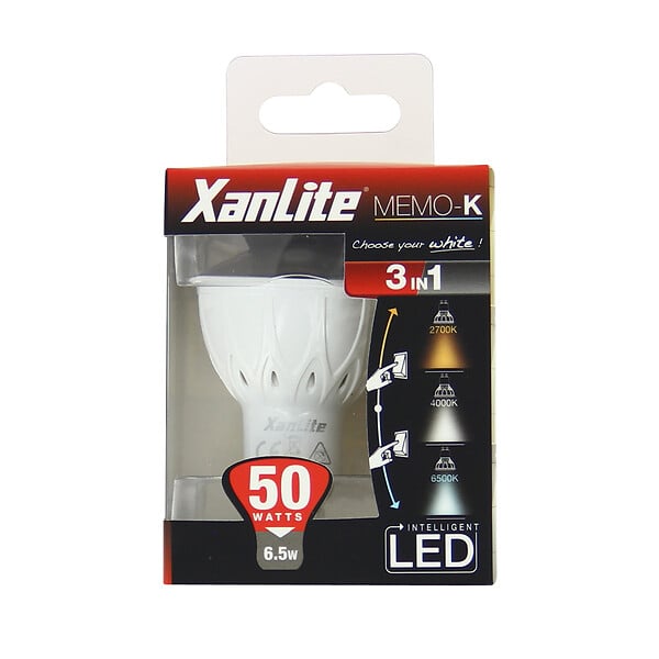 XANLITE - Ampoule LED spot GU10 - 6,5W - Température 2700-6500K - large