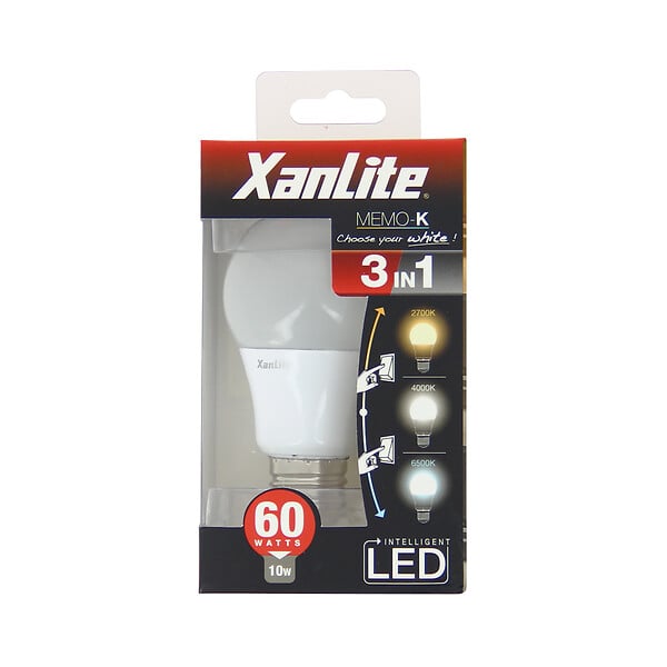 XANLITE - Ampoule LED A60 E27 - 10W variable 2700-6500K - 806lm - large