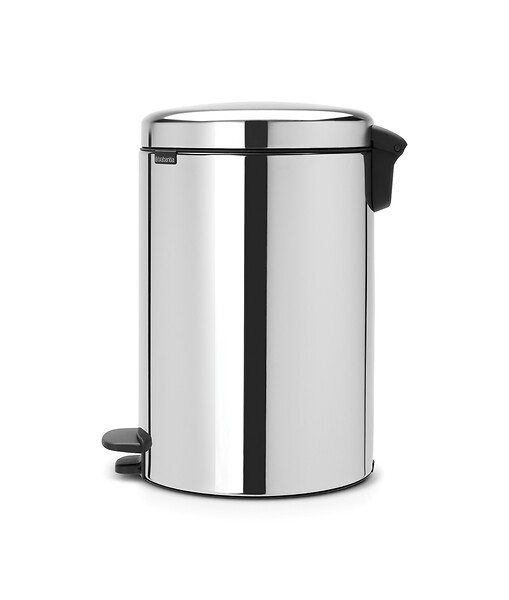 BRABANTIA - Poubelle de cuisine à pédale NewIcon - Ronde - Brilliant Steel - 20L - large