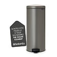 BRABANTIA - Poubelle à pédale Newicon - Ronde - Platinium - 30L - vignette