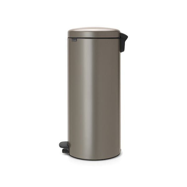 BRABANTIA - Poubelle à pédale Newicon - Ronde - Platinium - 30L - large