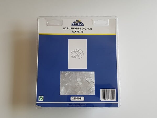 ONDOFIX - 50 supports d'onde pour plaque ondulée PO - large