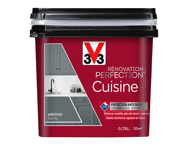 V33 PEINTURE - Peinture rénovation Cuisine satin ardoise - 0,75L - large