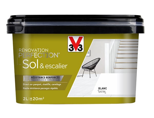 V33 PEINTURE - Peinture de rénovation sol et escalier - Blanc - 2L - large