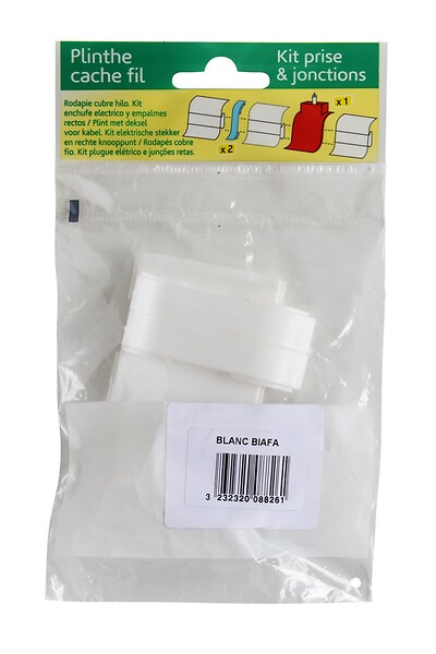 SPTD - Kit 1 sortie prise + 2 raccords plinthe blanche biafa - large