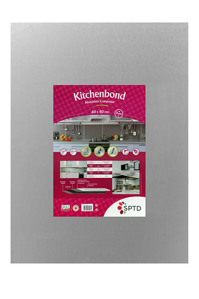 SPTD - Panneau composite aluminium brossé - Gris - L.60xl.80xEp.3cm - large