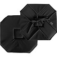 C MA DECO - Galette de chaise avec rabats et nouettes - Noir - 40x40x2cm - vignette
