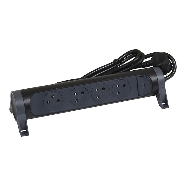 LEGRAND - Multiprise rotative 4 prises - Plastique - Câble 3 m 1,5 mm² - large