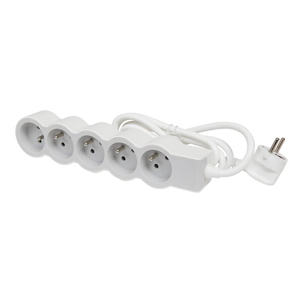 LEGRAND - Multiprise extra-plate 5 prises avec câble 1,5 m - large