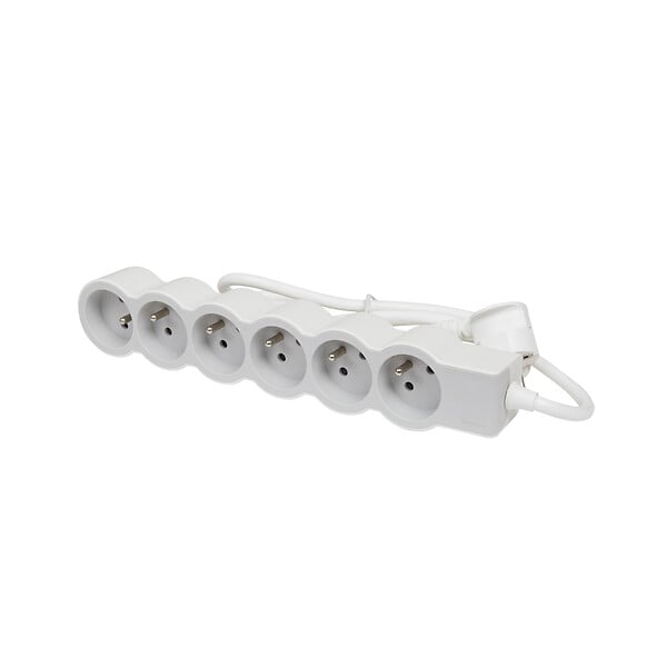 LEGRAND - Multiprise 6 prises extra-plate - Blanc et gris - 1,5 m - large