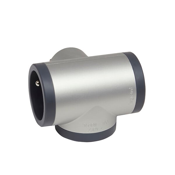 LEGRAND - Fiche multiprise 3 prises laterales aluminium peint - large
