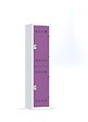 P.HENRY - Vestiaire 1 colonne de 2 cases gris perle - prune - vignette
