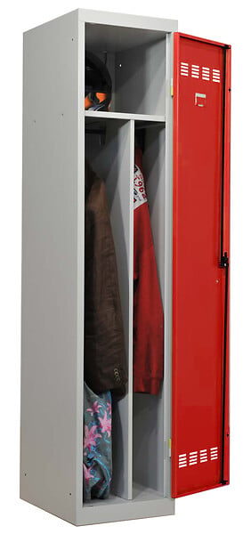 P.HENRY - Vestiaire 1 case - Acier - Gris perle-rouge - H180cm - large