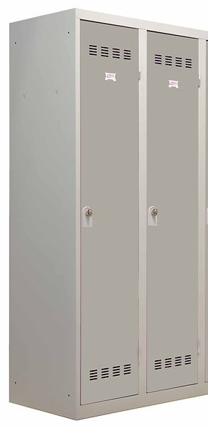 P.HENRY - Vestiaire acier industrie salissante 2 cases gris perle - large