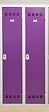 P.HENRY - Vestiaire salissante 2 cases acier gris perle prune 80cm - vignette
