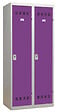 P.HENRY - Vestiaire salissante 2 cases acier gris perle prune 80cm - vignette