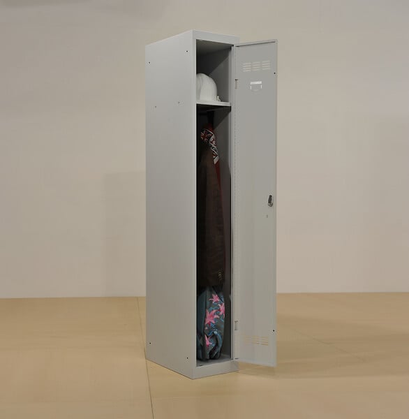 P.HENRY - Vestiaire métallique 1 case - Acier - Gris perle - H180cm - large